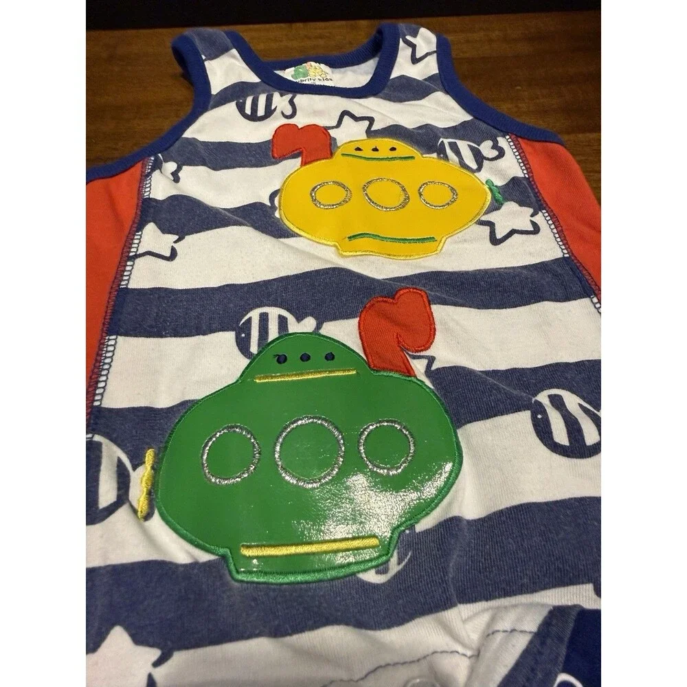 Vintage 90s Celebrity Kids 6/9 Months Submarine Romper